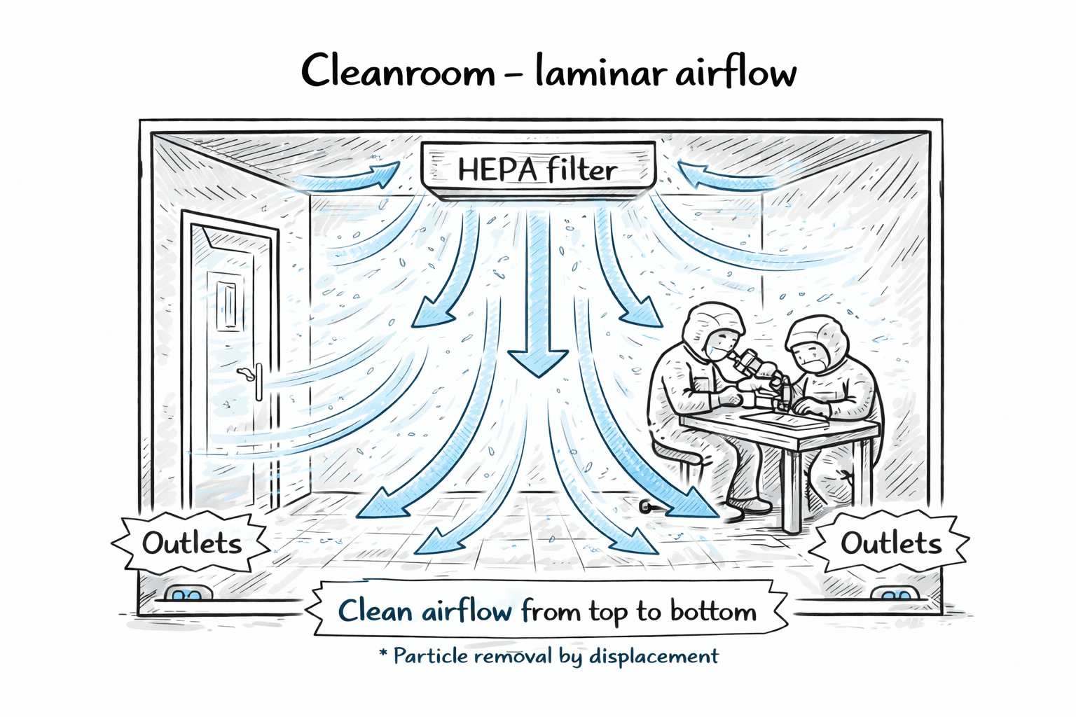 Laboratory: fume hoods, pressure cascades